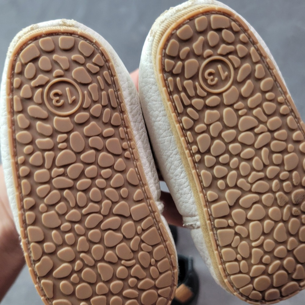 Baby Soft Sole Moccasins Bundle Black White Faux Leather Size 13 5in Minimalist - Picture 6 of 9